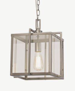 Trans Globe Lighting-10211 BN-Boxed - One Light Adjustable Pendant Brushed Nickel  Rubbed Oil Bronze Finish with Clear Glass